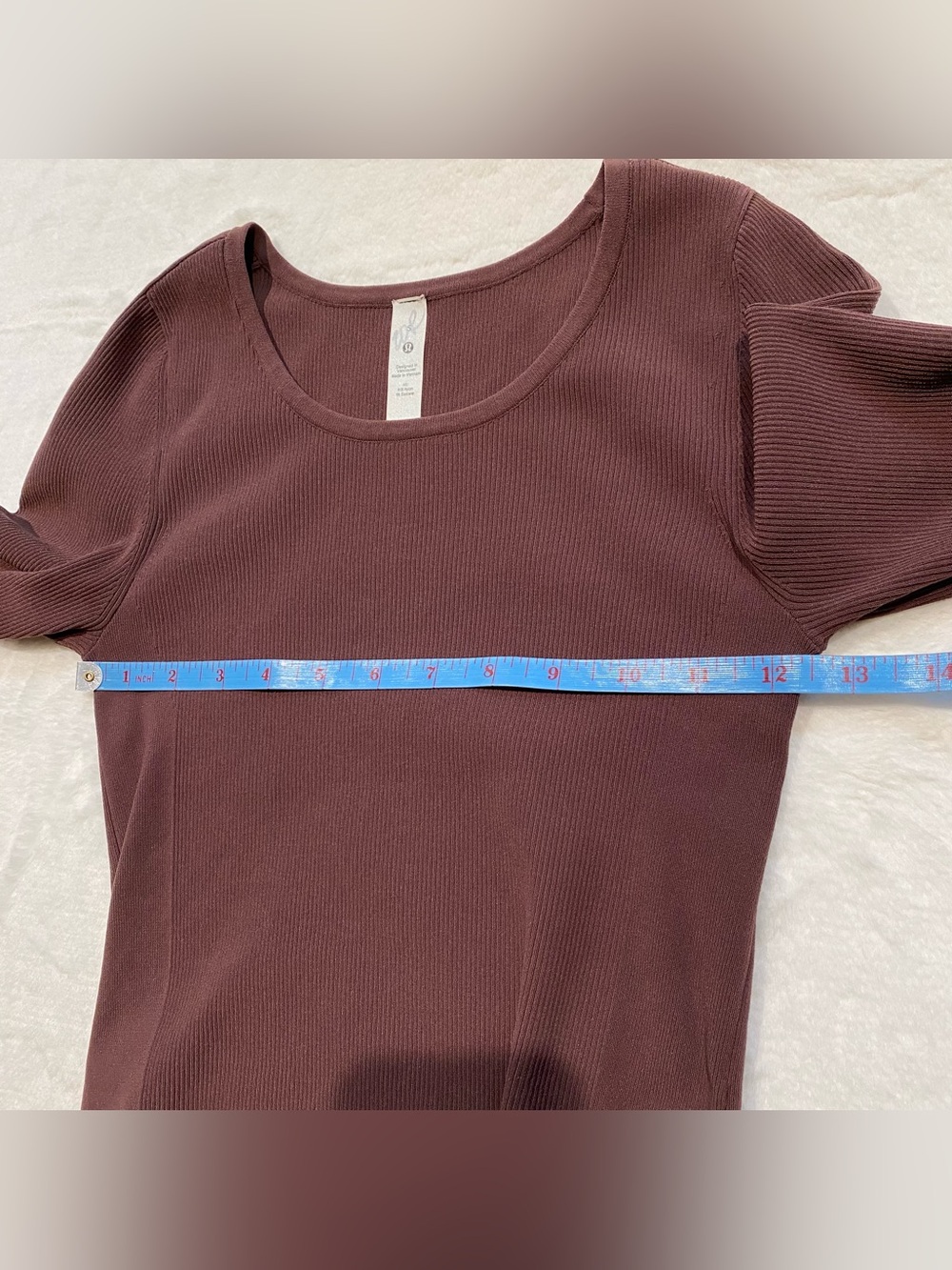(S) Lululemon Tight-Fit Long-Sleeve Knit Bodysuit Java Brown Small Ribbed Rib - Picture 4 of 15